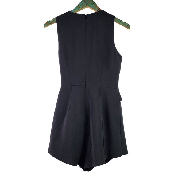 Keepsake Women's Faux Wrap Black Romper Sz Sm - Picture 2 of 8